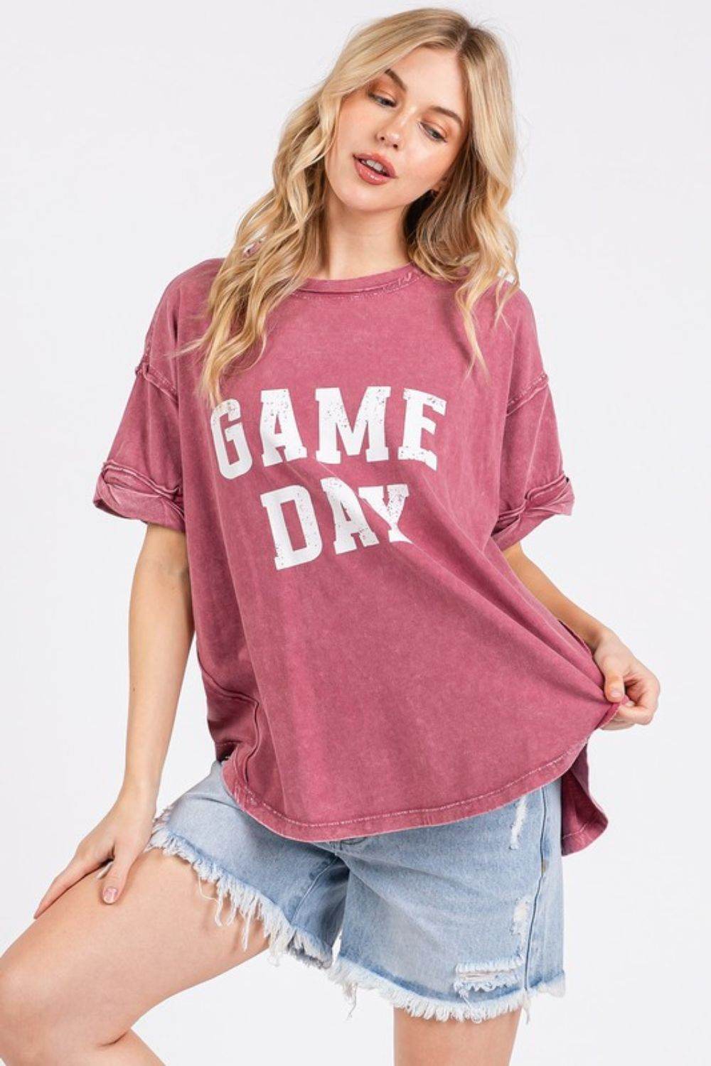 Mittoshop GAME DAY Round Neck Short Sleeve T-Shirt - Big J's Showstoppin' Store